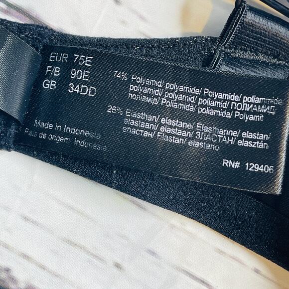 Body Flirt black with soft pink lace padded bra - Picture 11 of 12